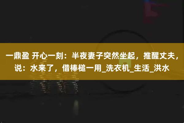 一鼎盈 开心一刻:半夜妻子突然坐起,推醒丈夫,说:水来了,借棒槌一用_洗衣机_生活_洪水