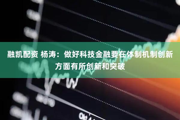 融凯配资 杨涛：做好科技金融要在体制机制创新方面有所创新和突破